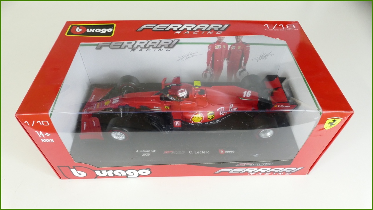 Model Formule Bburago 1:18 - F1 SF1000 - Charles Leclerc (Austrian GP 2020) s Krabicí - Viz Popis
