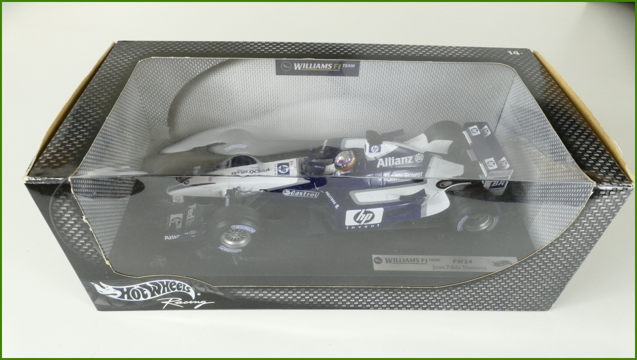 Model Formule Hot Wheels 1:18 - Williams F1 FW24 - Juan Pablo Montoya s Krabicí