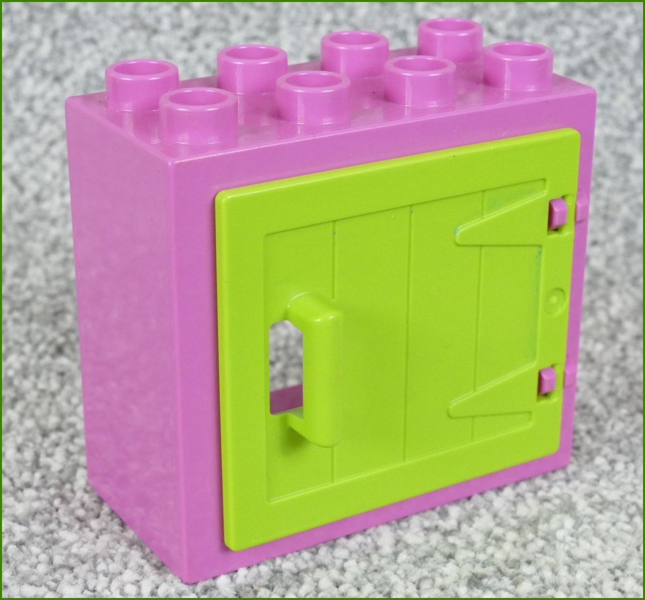 Lego® Duplo® Kostka s Dveřmi Růžová (Limetka Dvířka - Dřevo)