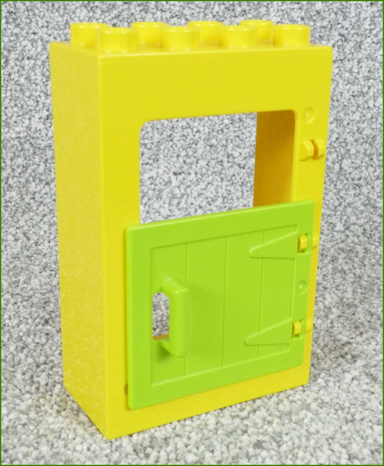 Lego® Duplo® Kostka s Dveřmi Žlutá - Limetka Dvířka - Imitace Dřevo