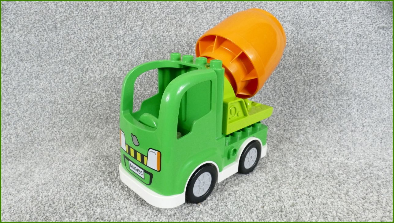 Lego® Duplo® Domíchávač Světle Zelený MIX456 - Oranžový Buben, Podvozek Setrvačník