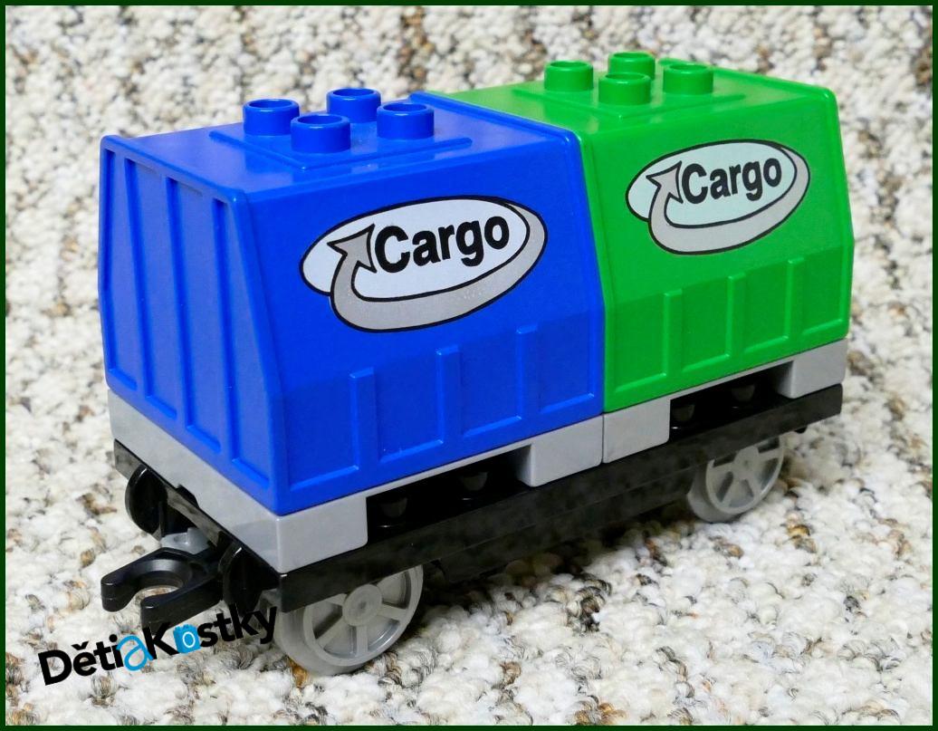Lego® Duplo® Vagon - Kontejnery Cargo Palety - Modrý/Zelený