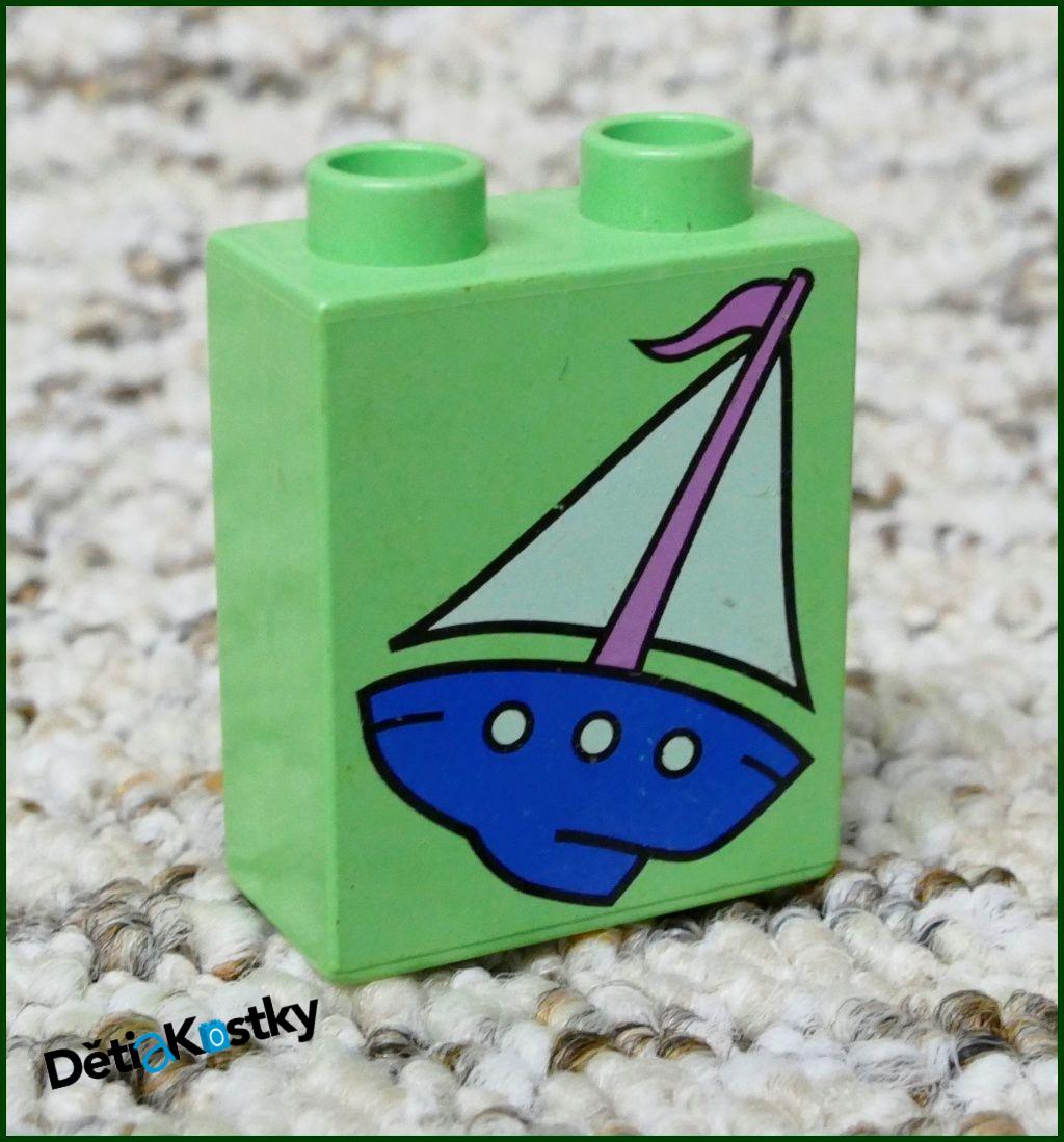 Lego® Duplo® Kostka 1x2x2 Světlounce Zelená - Plachetnice