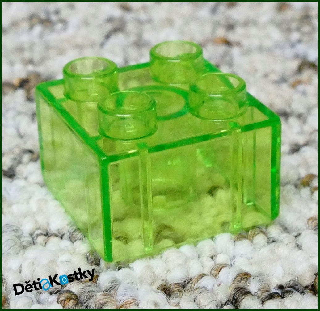Lego® Duplo® Kostka 2x2 Průhledná Světle Zelená