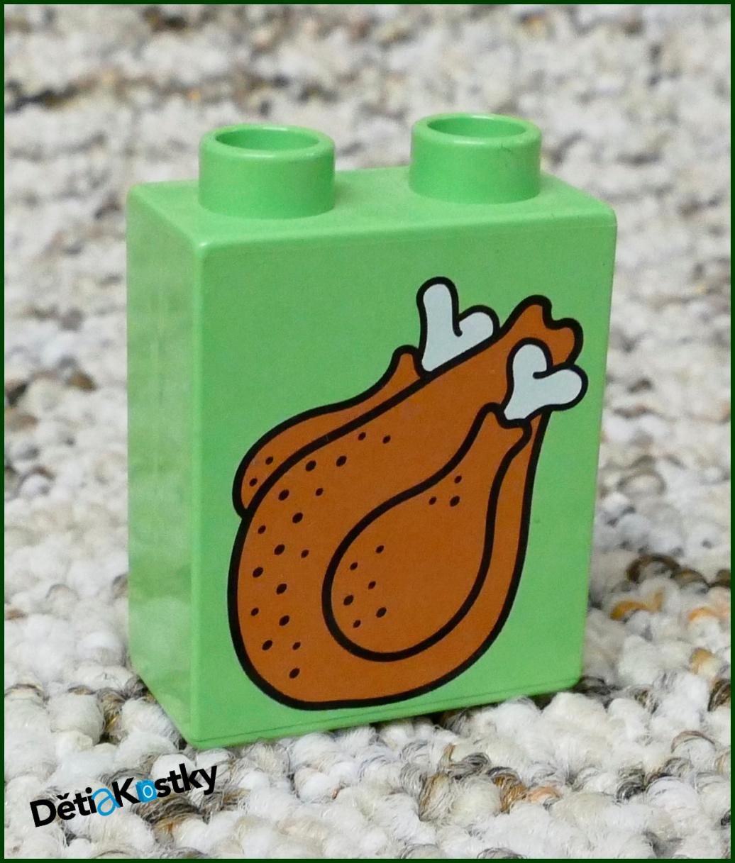 Lego® Duplo® Kostka 1x2x2 Světlounce Zelená - Kuře
