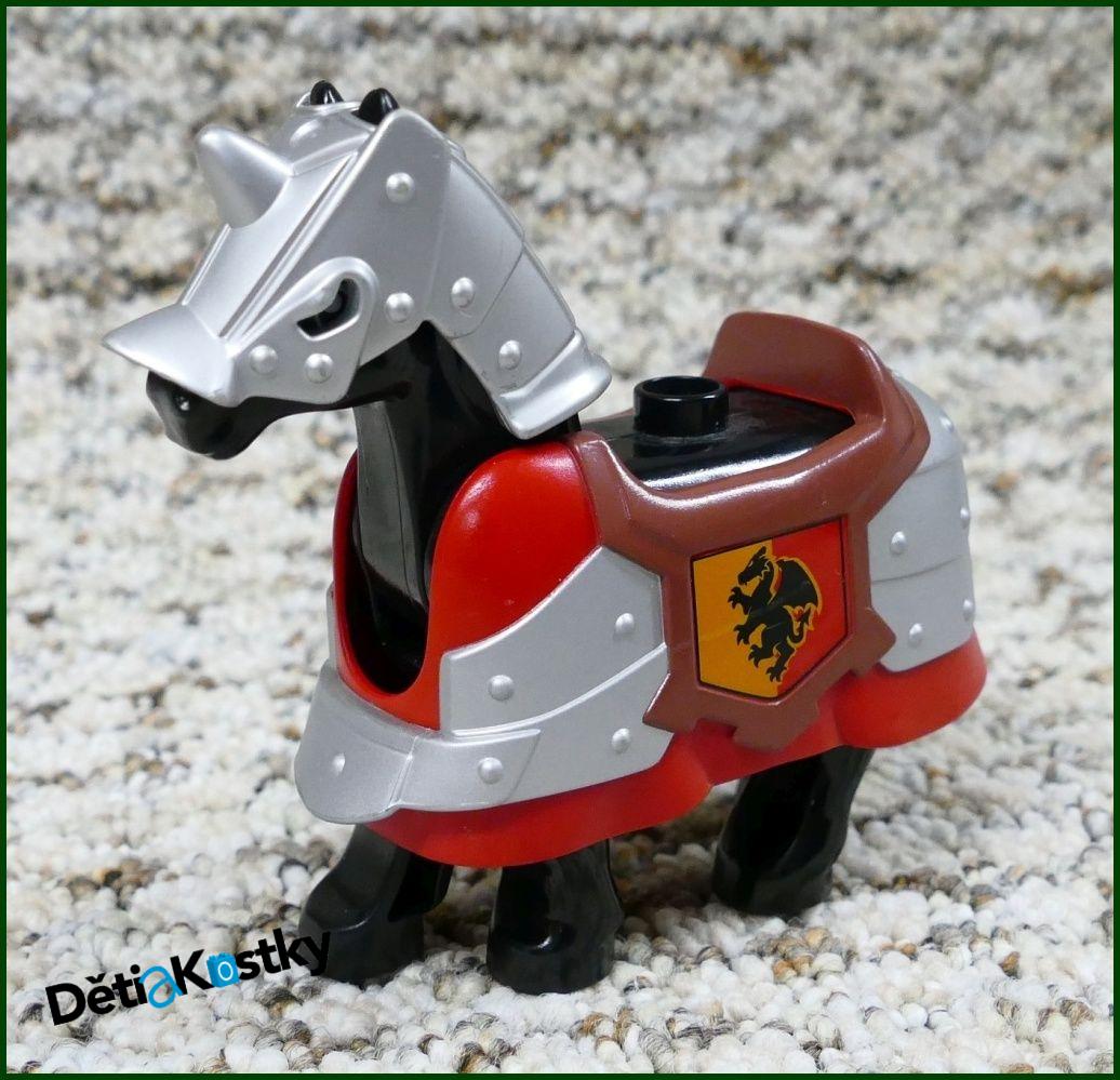 Lego® Duplo® Obrněný Kůň Černý - Červené Brnění