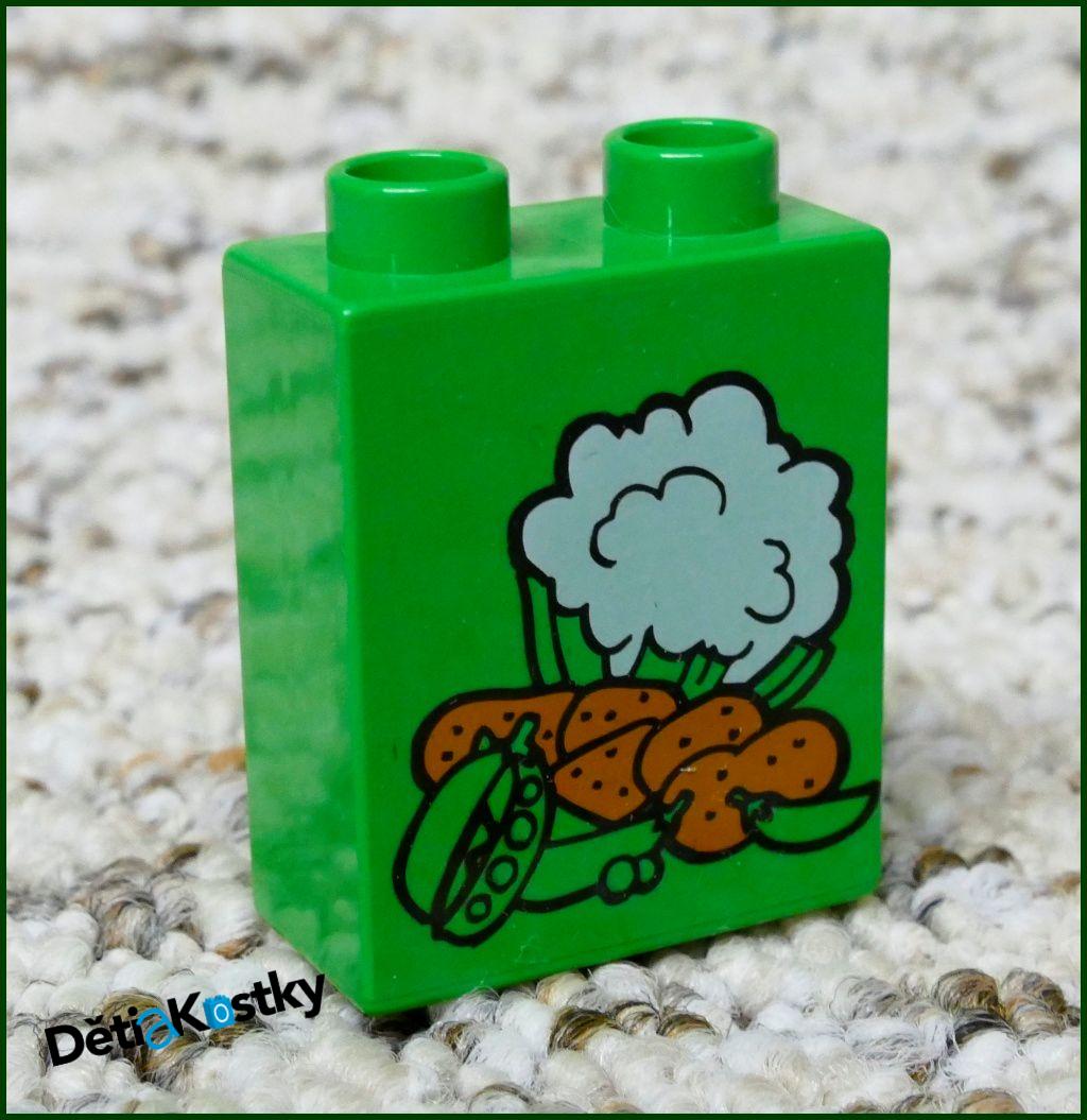 Lego® Duplo® Kostka 1x2x2 Sv. Zelená - Zelenina