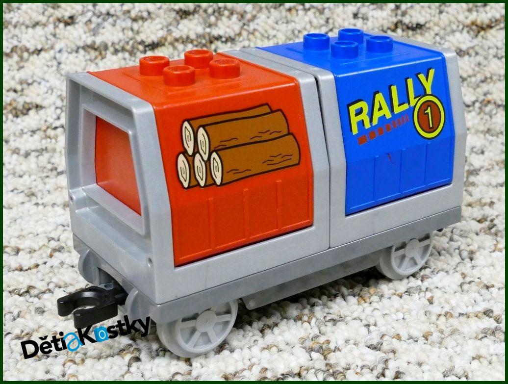 Lego® Duplo® Vagon - Kontejnery Výklopné Rally/Dřevo - Šedý Podvozek