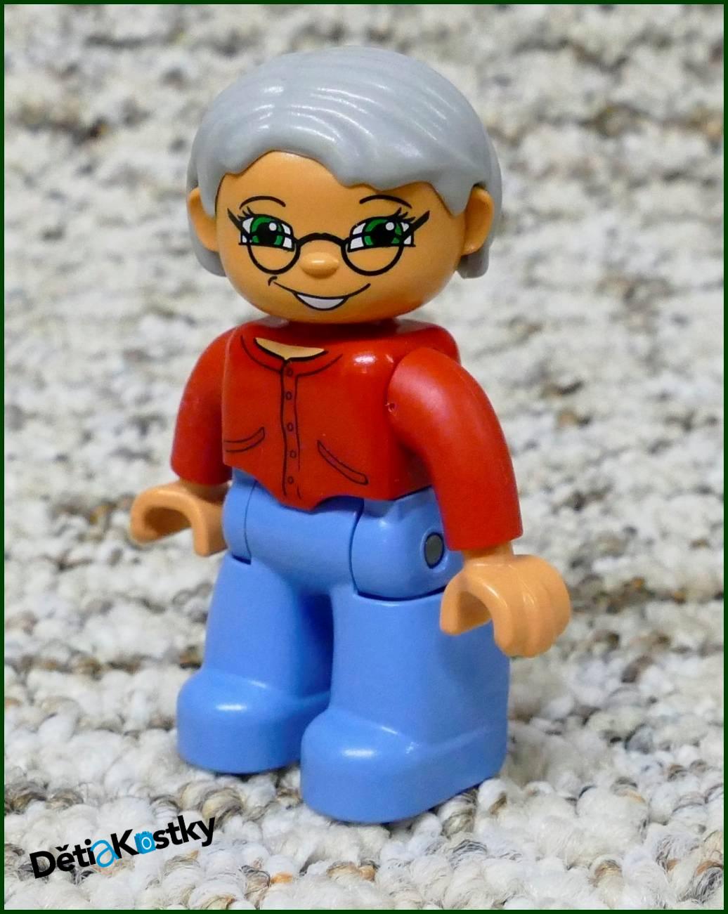 Lego® Duplo® Figurka Babička s Brýlemi Červená