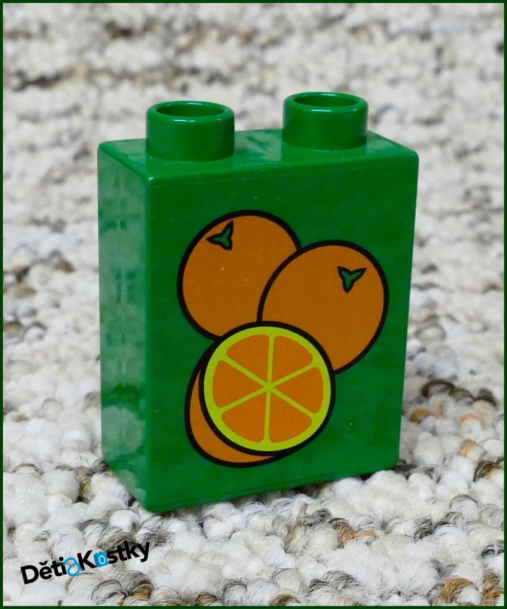 Lego® Duplo® Kostka 1x2x2 Tmavě Zelená - Pomeranče