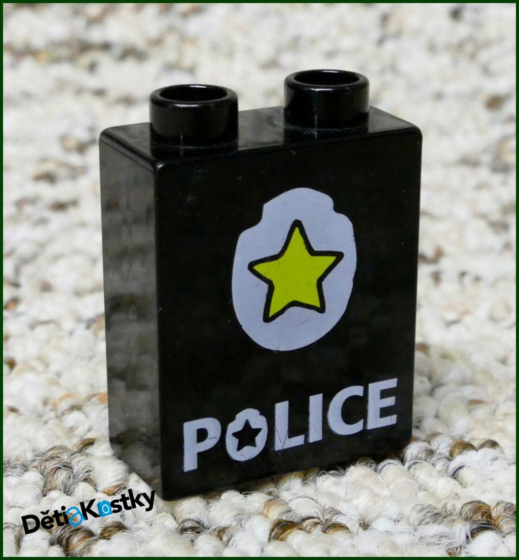 Lego® Duplo® Kostka 1x2x2 Černá - Policie