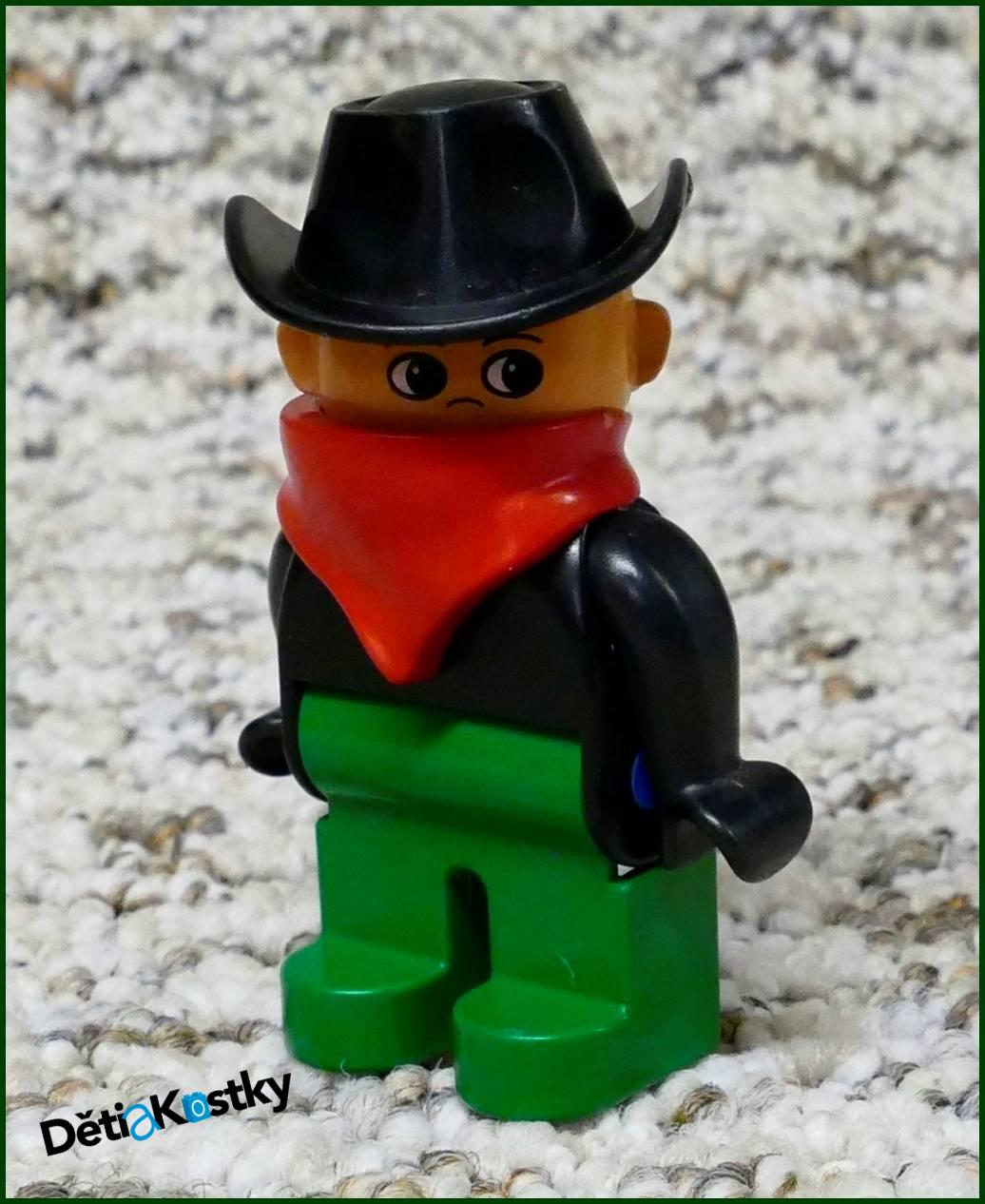 Lego® Duplo® Figurka Kovboj/Cowboy (Lupič) s Červeným Šátkem