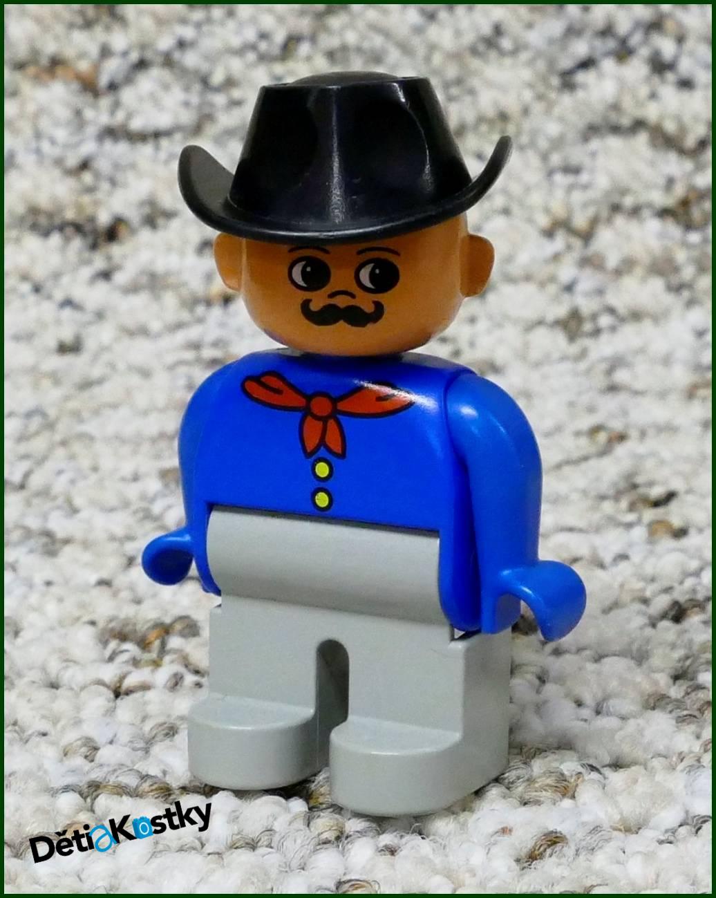 Lego® Duplo® Figurka Kovboj/Cowboy - Červený Šátek, Modrá Košile