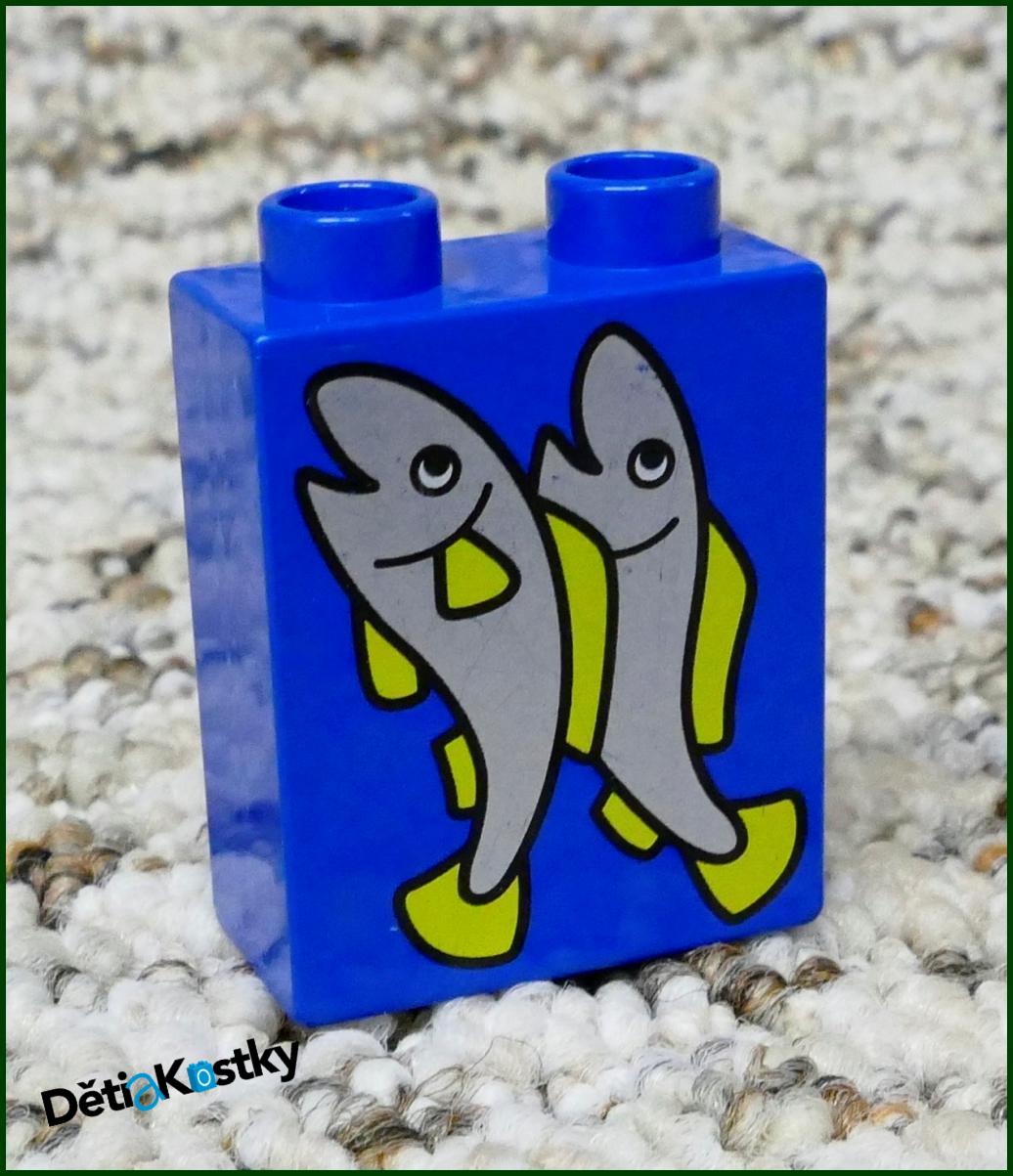 Lego® Duplo® Kostka 1x2x2 Modrá - Ryby