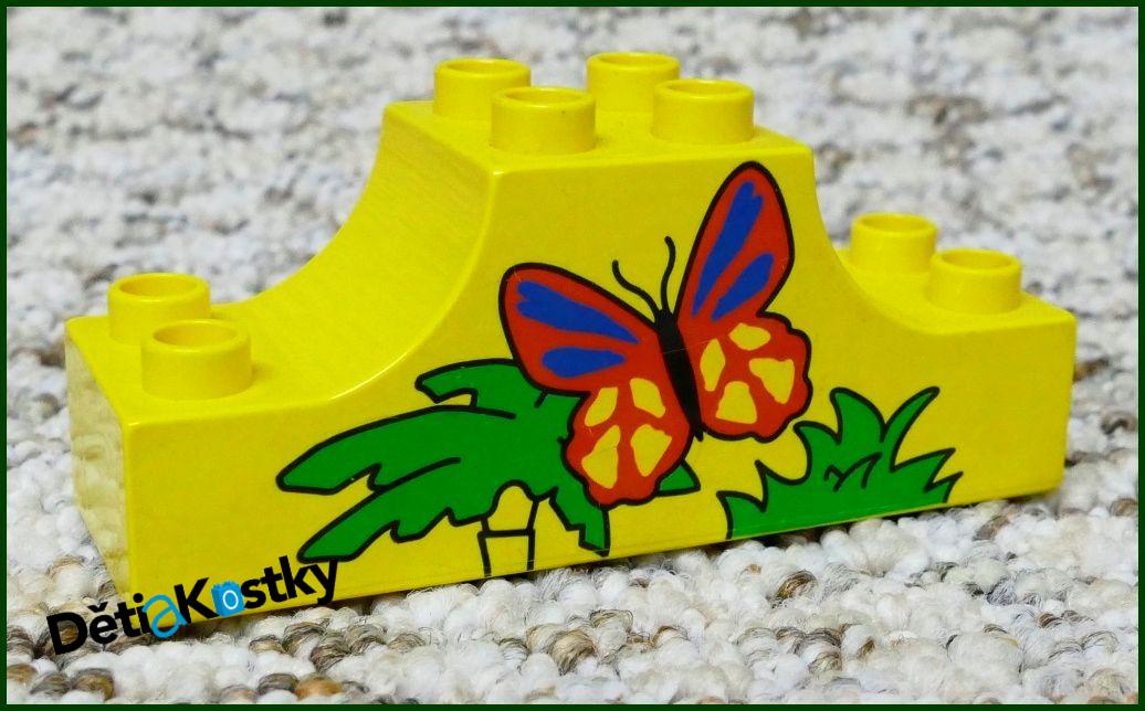 Lego® Duplo® Klenutá Kostka 2x6 Žlutá - Motýl