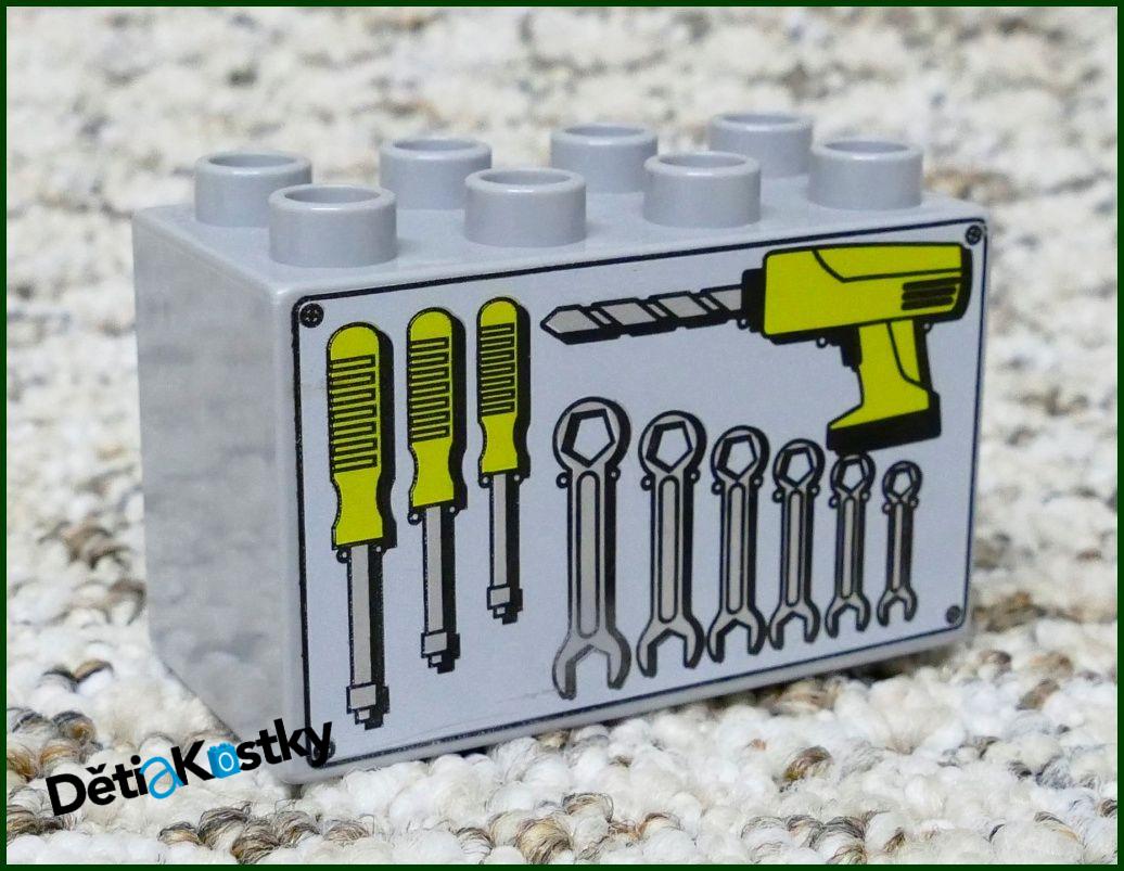 Lego® Duplo® Kostka 2x4x2 Šedá - Kufr s Nářadím