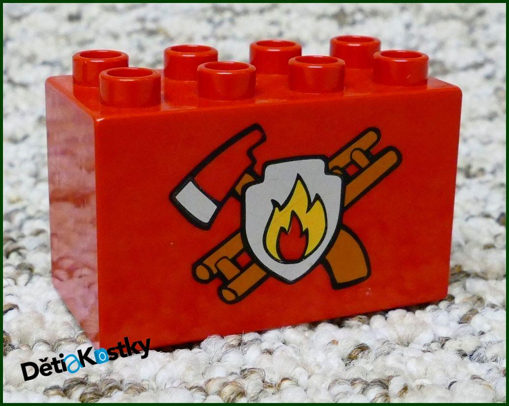 Lego® Duplo® Kostka 2x4x2 Červená - Hasičská Kostka