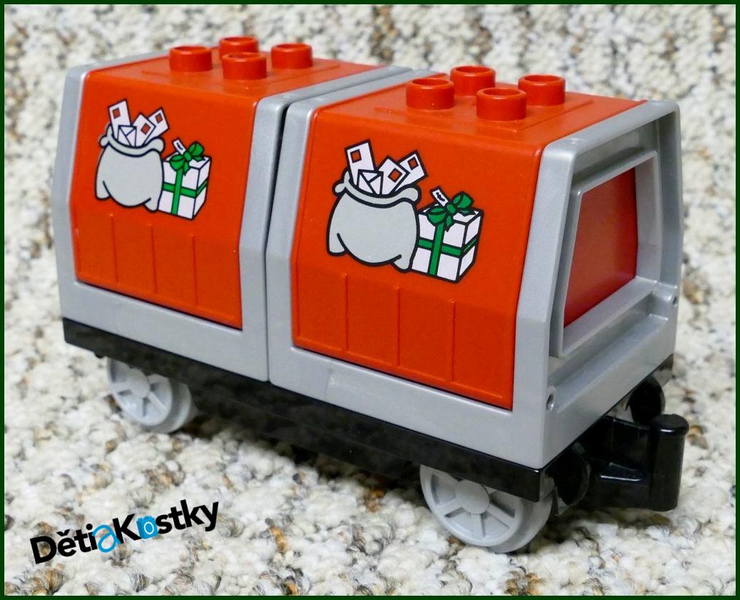 Lego® Duplo® Vagon - Kontejnery Výklopné Pošta - Šedá/Červená