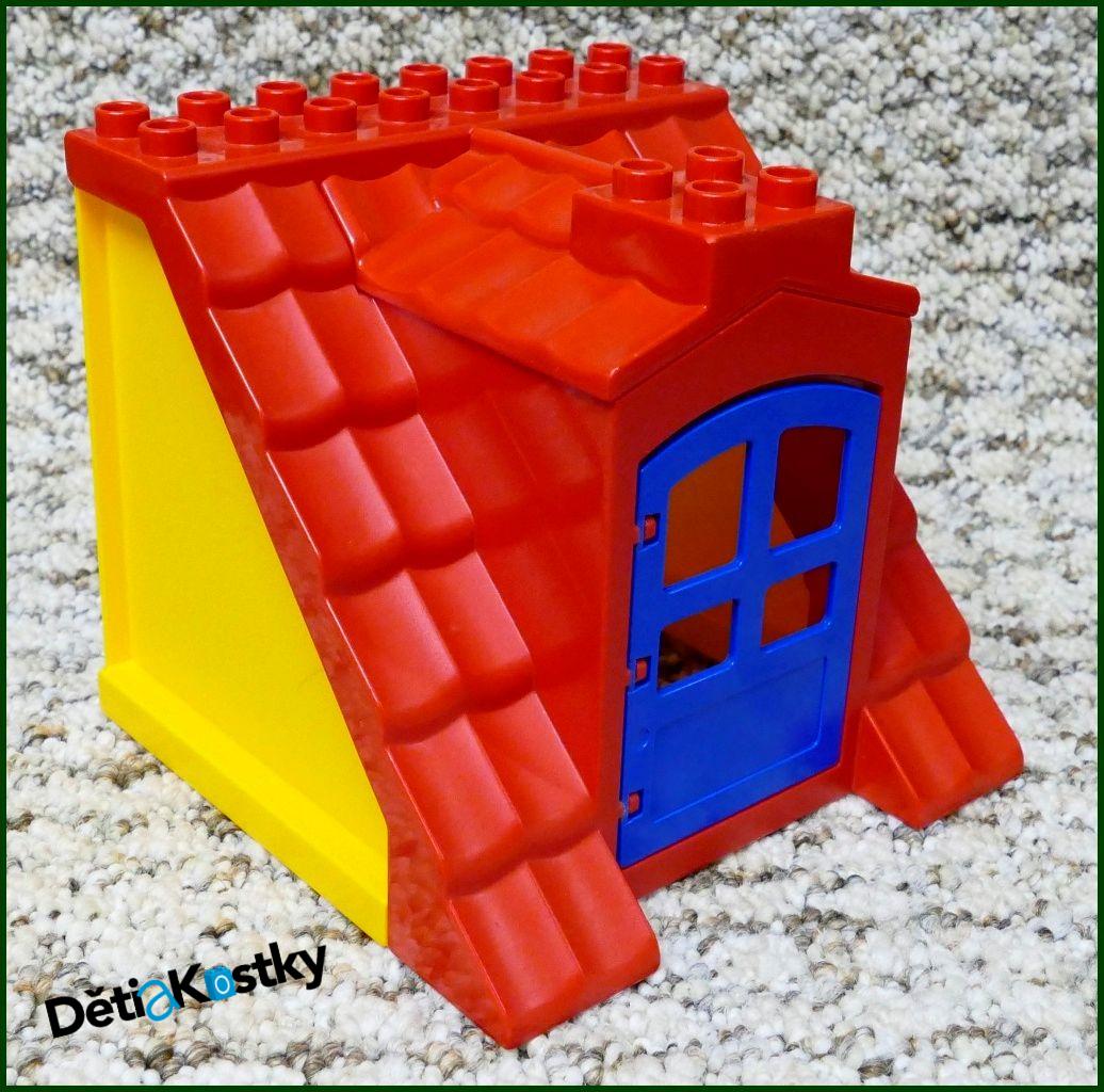 Lego® Duplo® Domeček - Červená Střecha, Žluté Bočnice, Modré Dveře