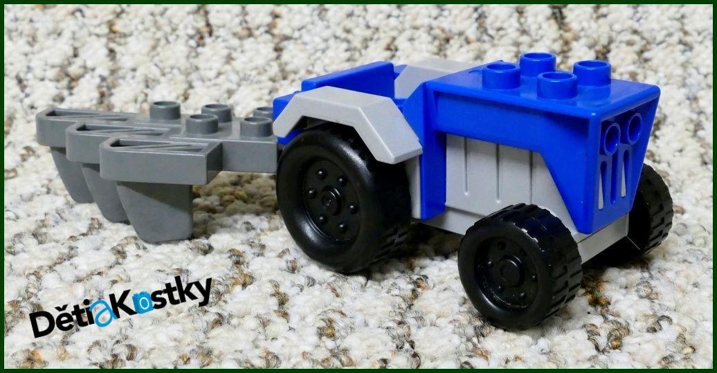 Lego® Duplo® Traktor s Pluhem Modrý (Šedý Pluh)