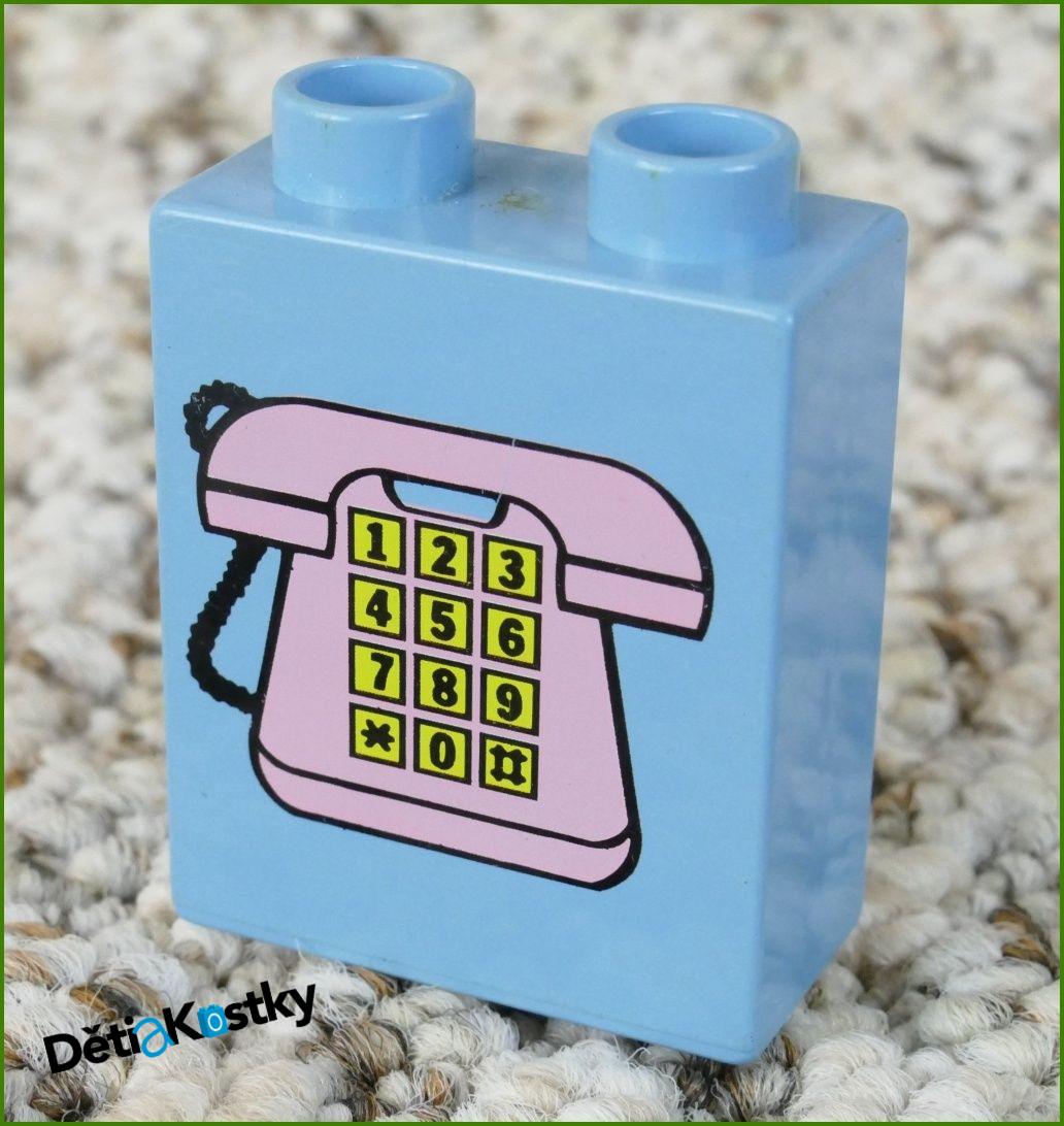 Lego® Duplo® Kostka 1x2x2 Světle Modrá - Telefon