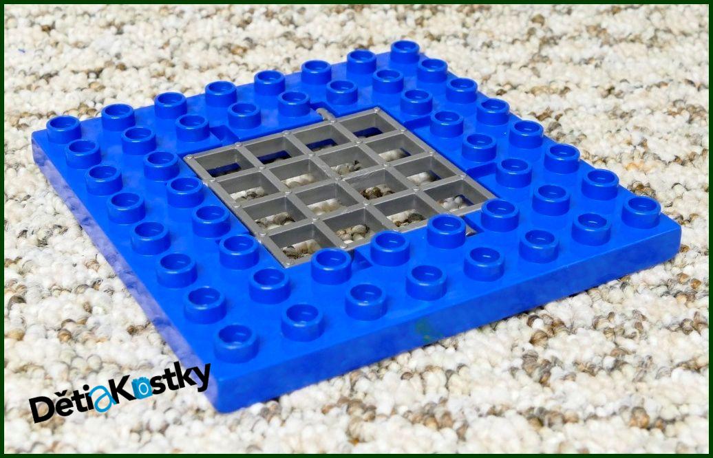 Lego® Duplo® Podložka/Deska 8x8 s Mříží Modrá (Šedá Mříž)
