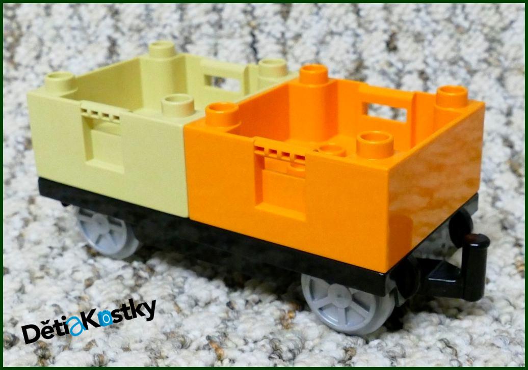 Lego® Duplo® Vagon - Nízké Korby - Oranžová/Béžová