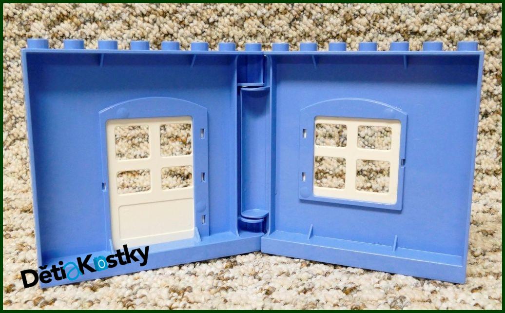 Lego® Duplo® Stěna Domu s Dveřmi a Oknem Modrá
