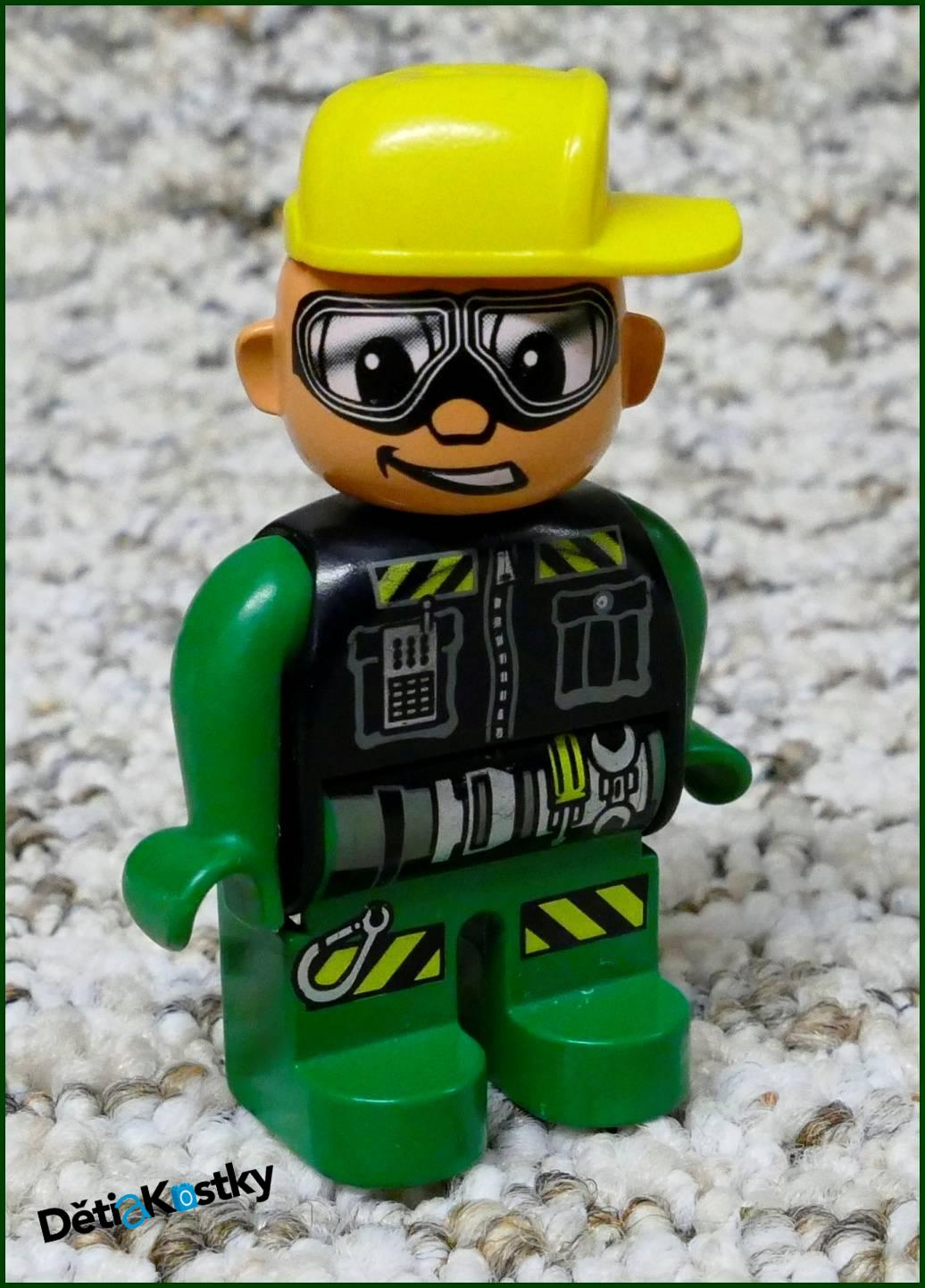 Lego® Duplo® Figurka Servisák Zelený - Žlutý Otočný Kšilt