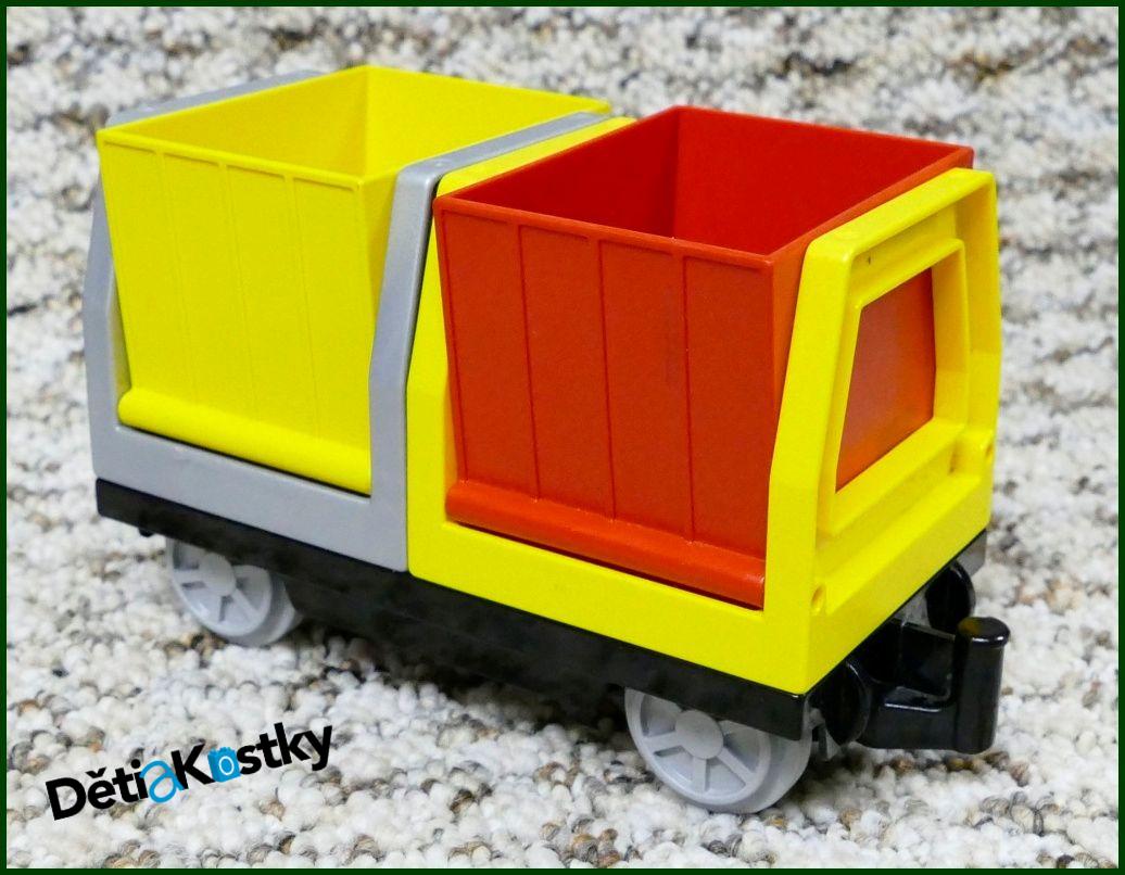 Lego® Duplo® Vagon - Kontejnery Nákladní - Šedá/Žlutá/Červená