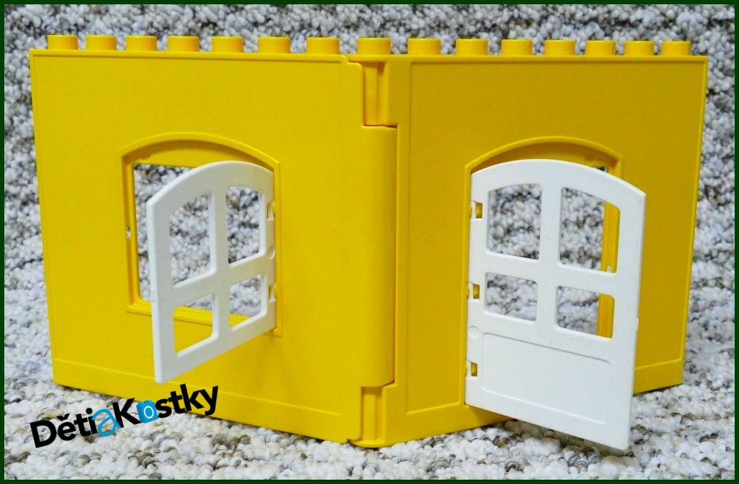 Lego® Duplo® Stěna Domu s Dveřmi a Oknem Oranžová