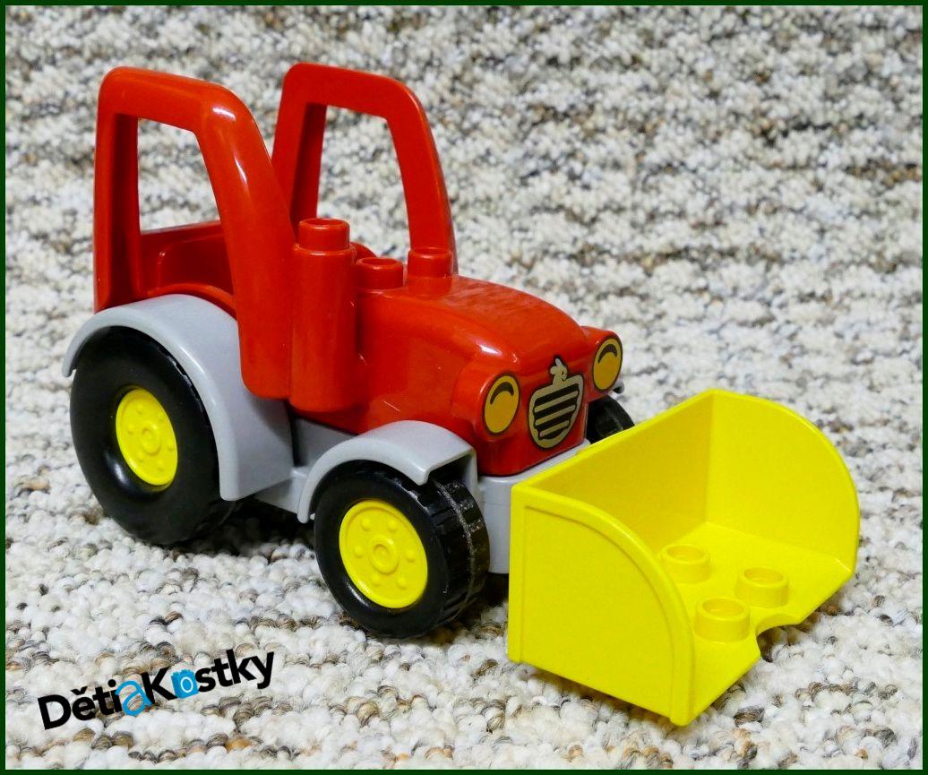 Lego® Duplo® Traktor Novější Červený se Žlutou Radlicí