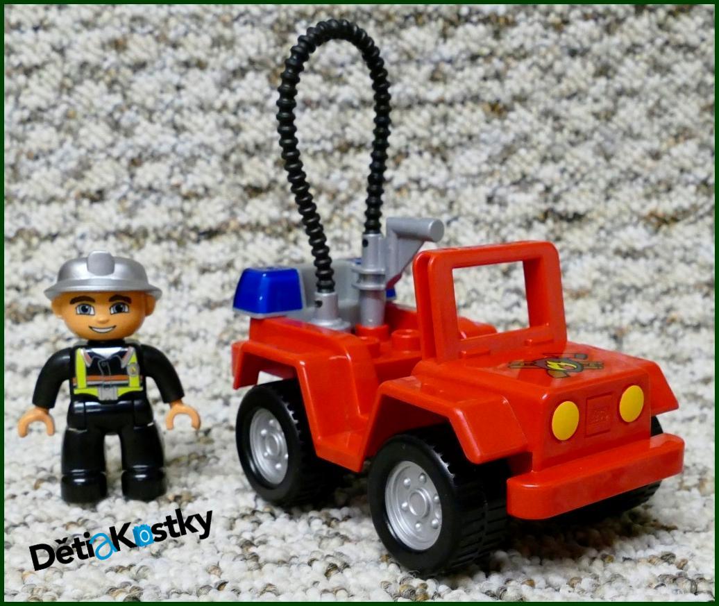 Lego® Duplo® Terénní Hasičský Jeep - Hasič se Stříbrnou Přilbou