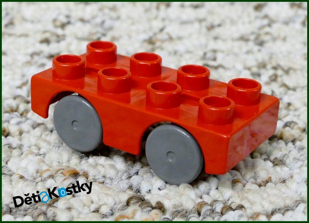 Lego® Duplo® Podvozek Malý 2x4 Červený - Šedá Kola