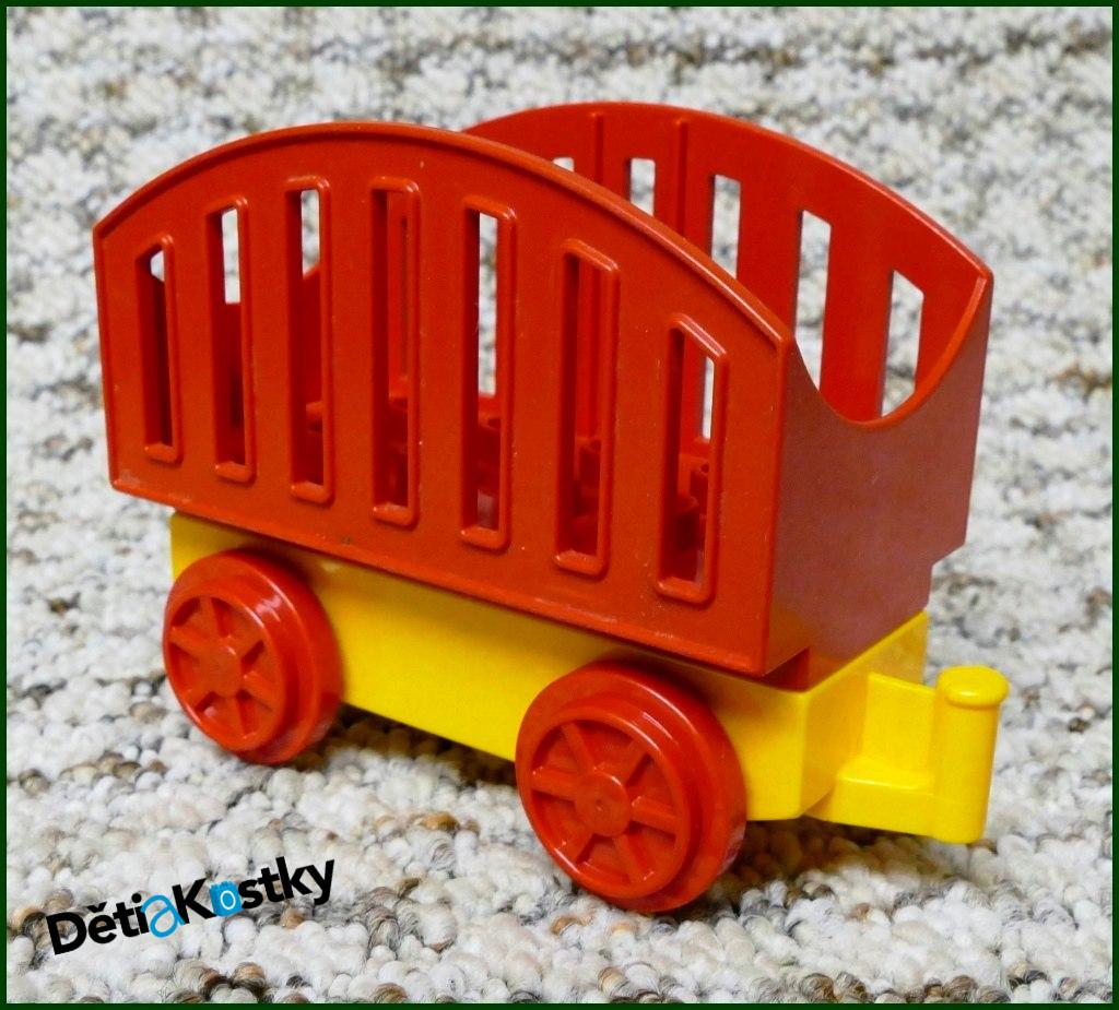 Lego® Duplo® Vagon Malý Oranžový - Zakulacená Červená Korba