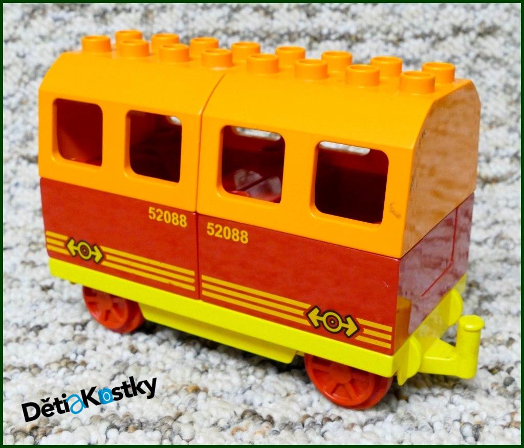 Lego® Duplo® Vagon pro Cestující Žlutý/Oranžový - Potisk 52088