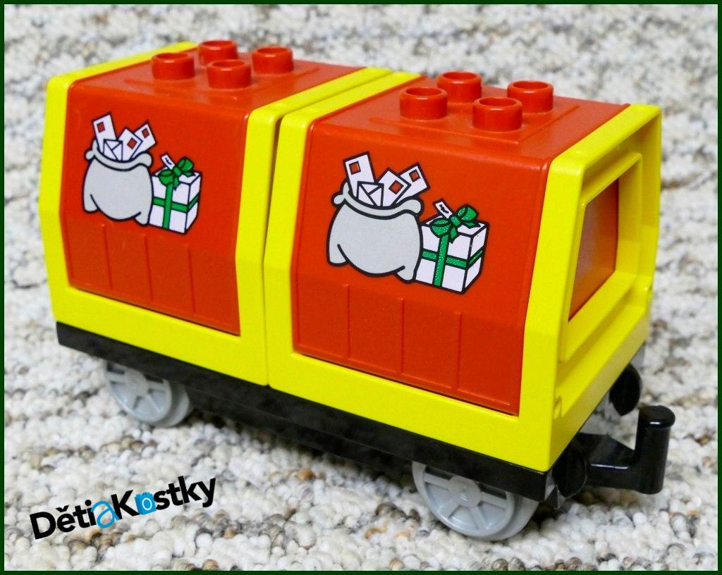 Lego® Duplo® Vagon - Kontejnery Výklopné Pošta - Žlutá/Červená