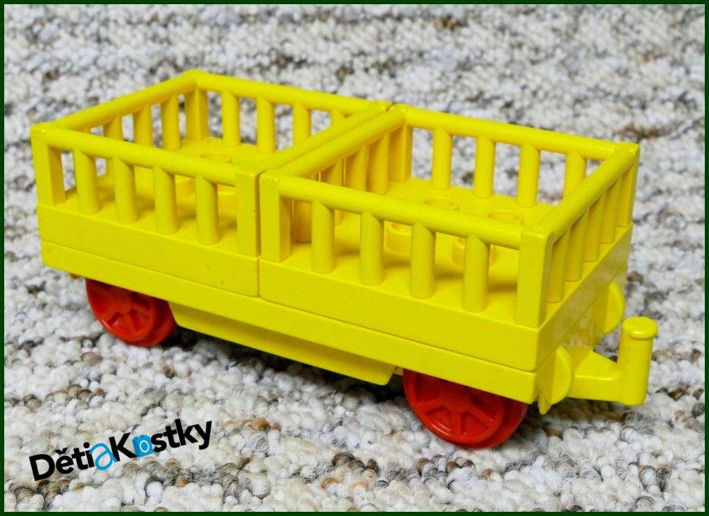 Lego® Duplo® Vagon (Žlutý Podvozek) s Nízkými Kontejnery - Ohrádky