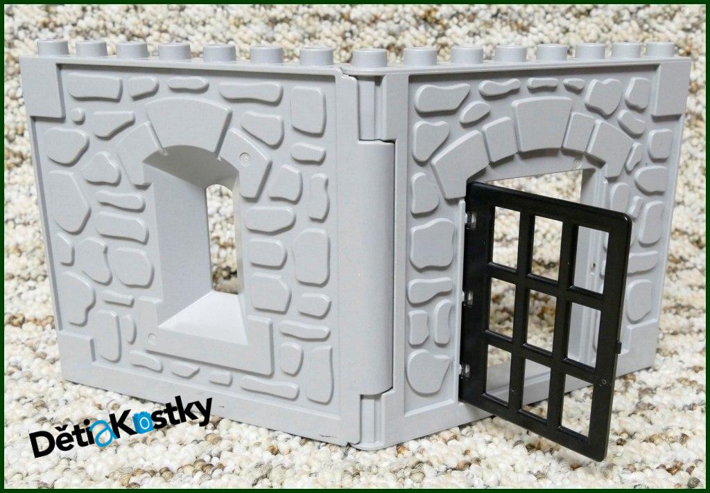 Lego® Duplo® Stěna Hradu Světle Šedá - Černá Mříž