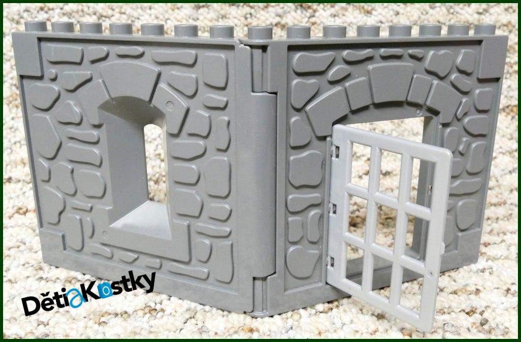 Lego® Duplo® Stěna Hradu Tmavě Šedá - Šedá Mříž