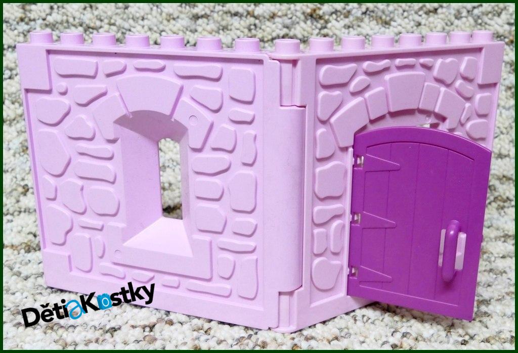 Lego® Duplo® Stěna Hradu Růžová - Fialové Dveře