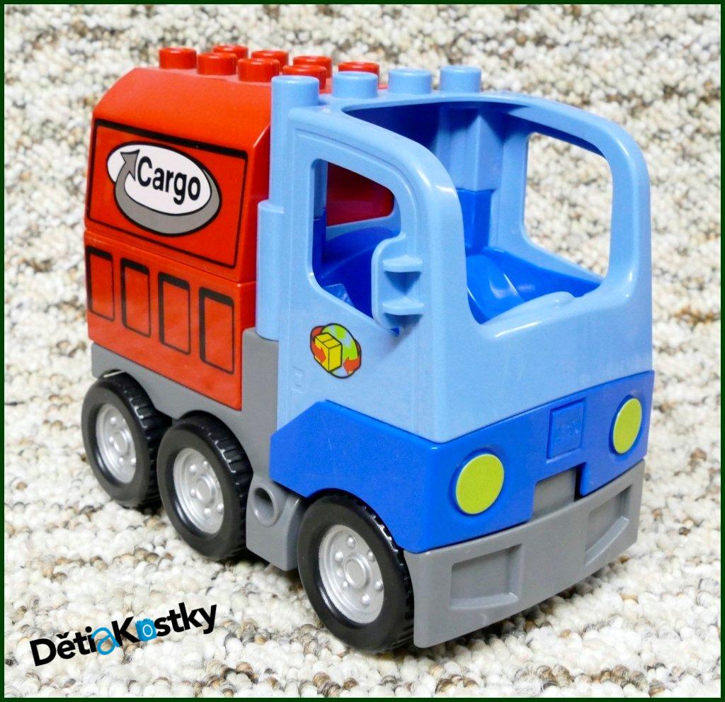 Lego® Duplo® Tahač Modrý s Červeným Kontejnerem Cargo
