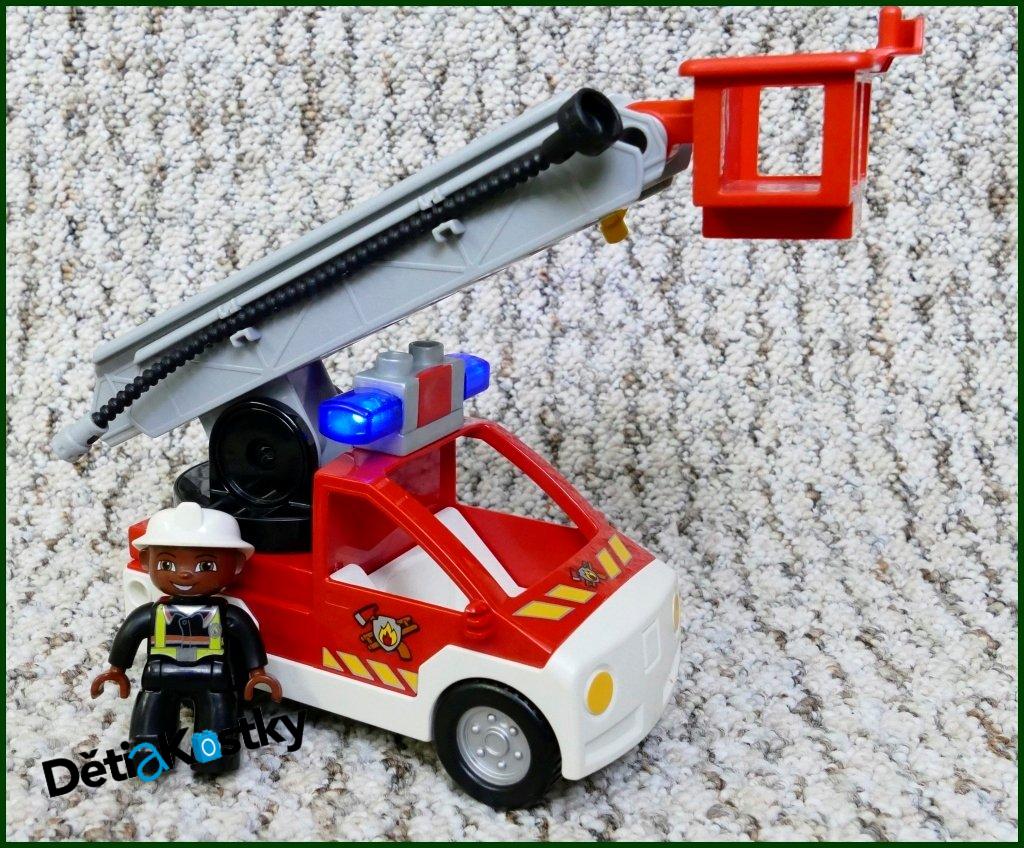 Lego® Duplo® Hasičské Auto Bílo/Červené s Novějším Žebříkem a Majáčkem