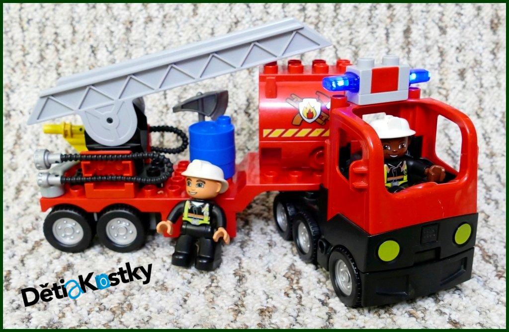 Lego® Duplo® Hasičské Auto Černý Tahač/Červený Návěs