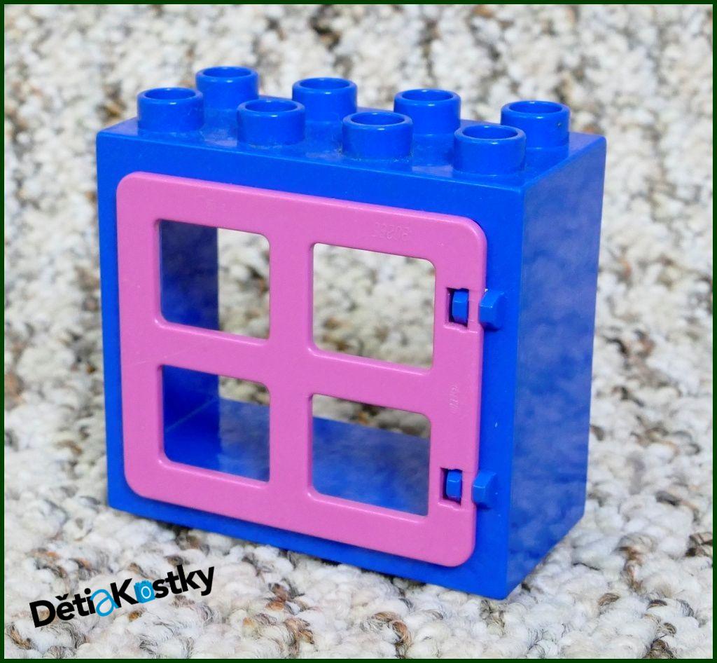 Lego® Duplo® Kostka s Oknem Tmavě Modrá - Růžová Okenice
