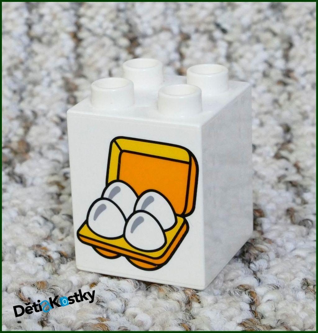 Lego® Duplo® Kostka 2x2x2 Bílá - 4 Vajíčka