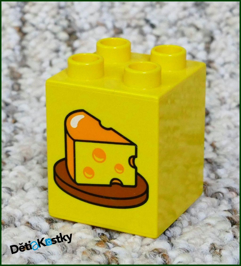Lego® Duplo® Kostka 2x2x2 Žlutá - Sýr na Desce