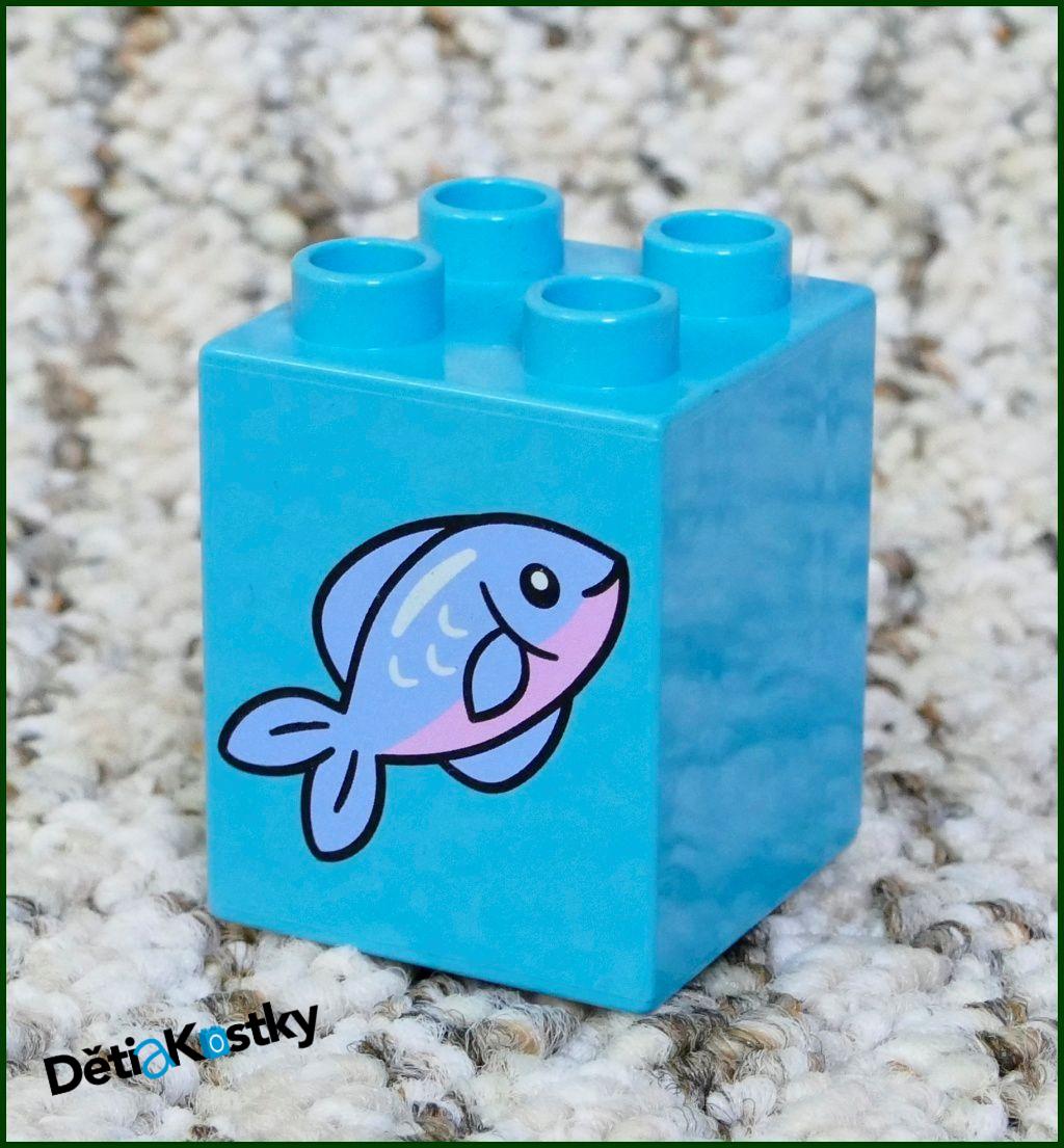 Lego® Duplo® Kostka 2x2x2 Tyrkysová - Ryba