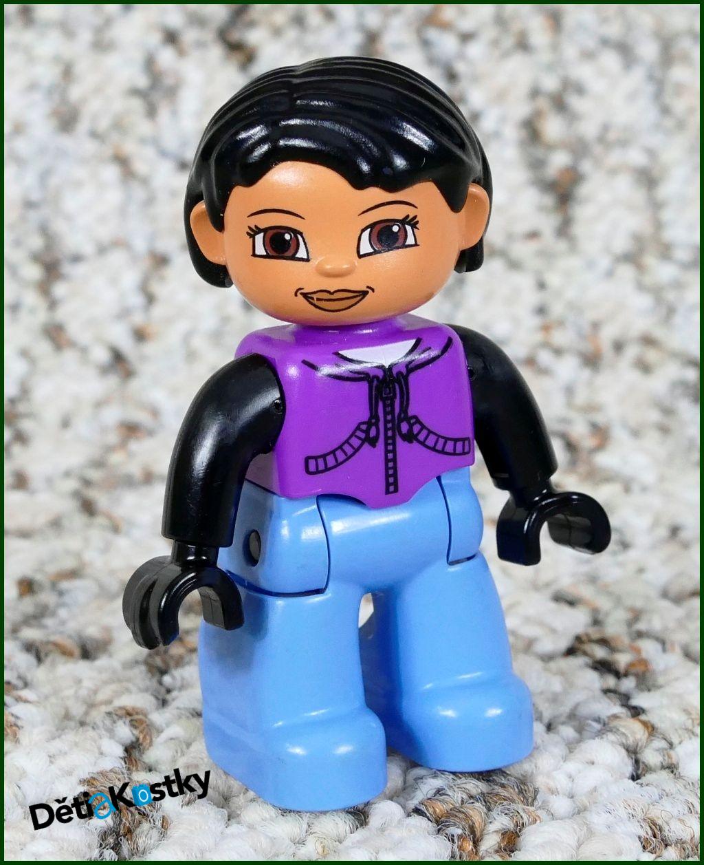 Lego® Duplo® Figurka Maminka Modro/Fialová - Černé Ruce