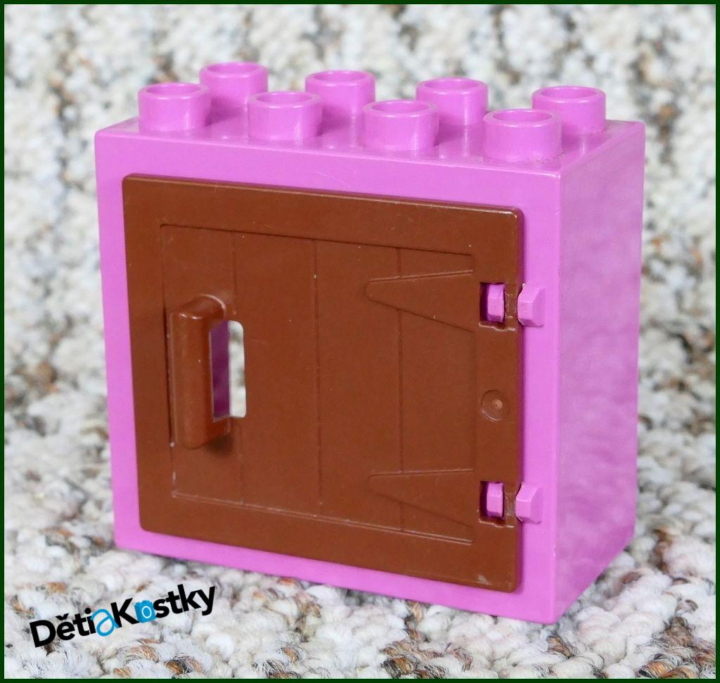 Lego® Duplo® Kostka s Hnědými Dveřmi Růžová